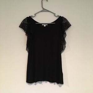Black/lace sleeve top